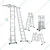 Heavy Duty 4 x 3 Foldable 12 Steps Multipurpose Ladder With 1 Year Warranty